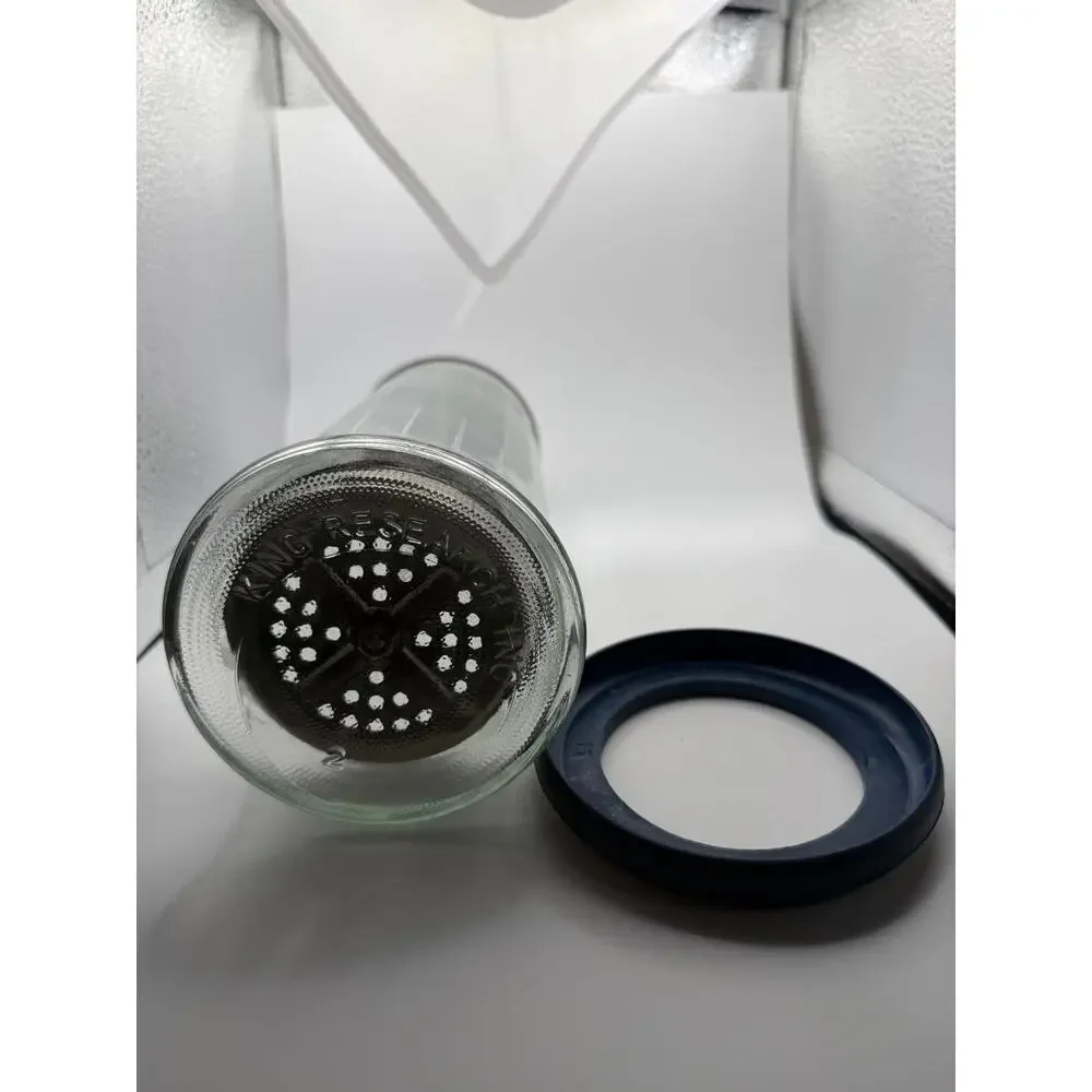Barbicide Glass Disinfectant Jar with Lid Lift Basket and Box Barber Salon
